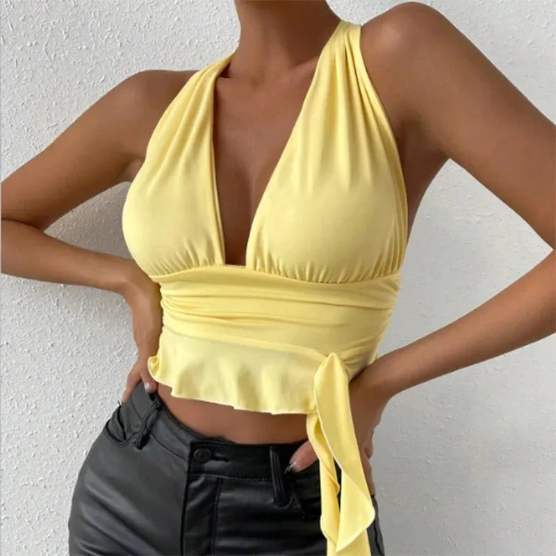 Luna Soleil Halter Tie Wrap Top One-piece