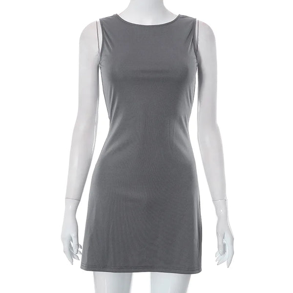 Aster Sleeveless Knit A-Line Mini Dress