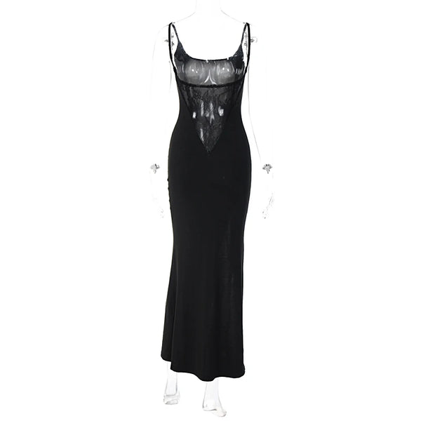 Sienna Lace Back Bodycon Maxi Dress One-piece