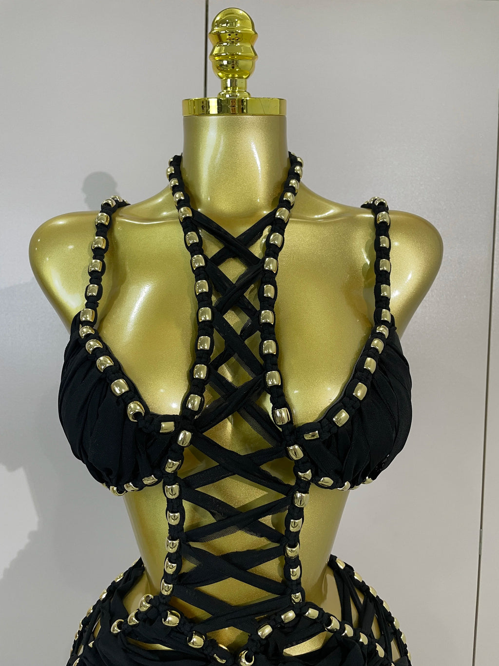Nerina Sheer Mesh Cutout Halter Mini Dress