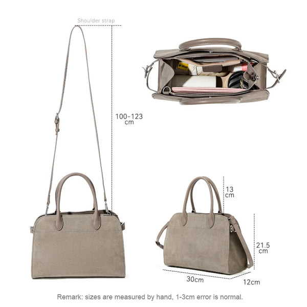 Bordeaux Suede Commuter Satchel