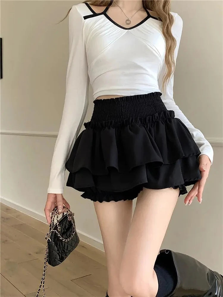 Celeste Balletcore Ruffle Patchwork Mini Skirt One-piece Secondary image