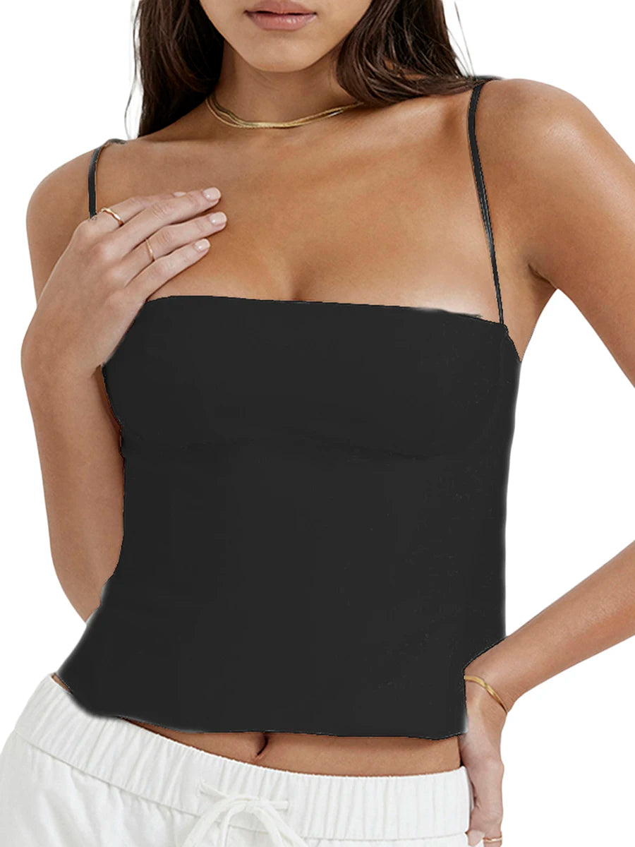 Zaruhi Square-Neck Corset Cami Crop Top One-piece
