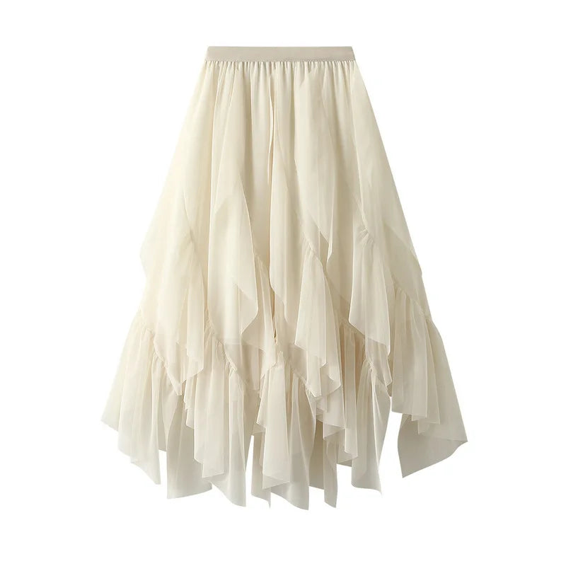 Kiara A-Line Mesh Midi Skirt One-piece