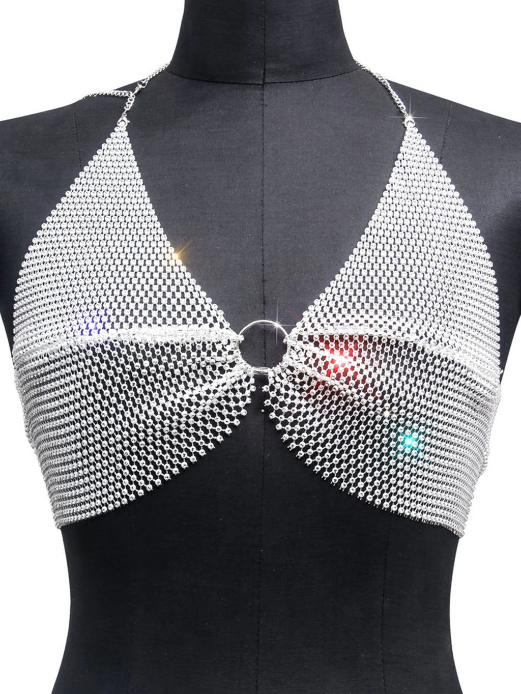 Sexy black White Summer crop top women festival Beach club outfits Party tank top t shirt woman Halter Rhinestones tops topy Hot