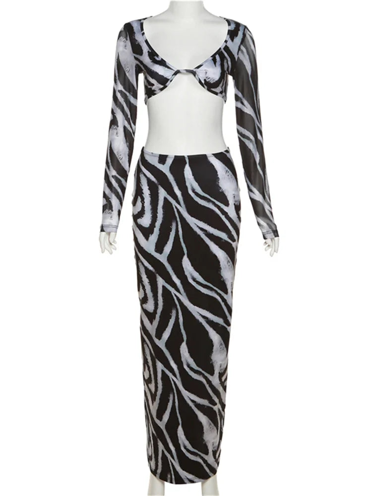 Isabeau Printed Maxi Skirt Set Two-piece