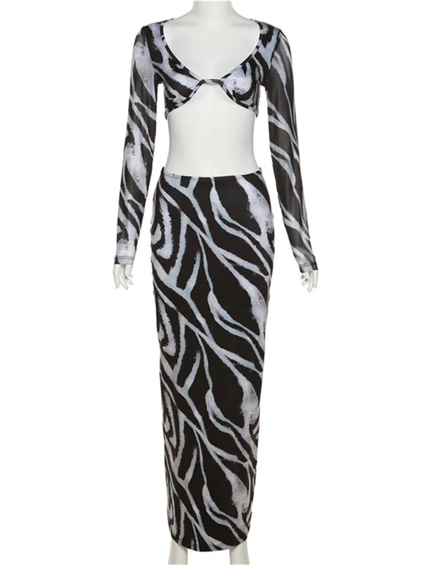 Isabeau Printed Maxi Skirt Set Two-piece