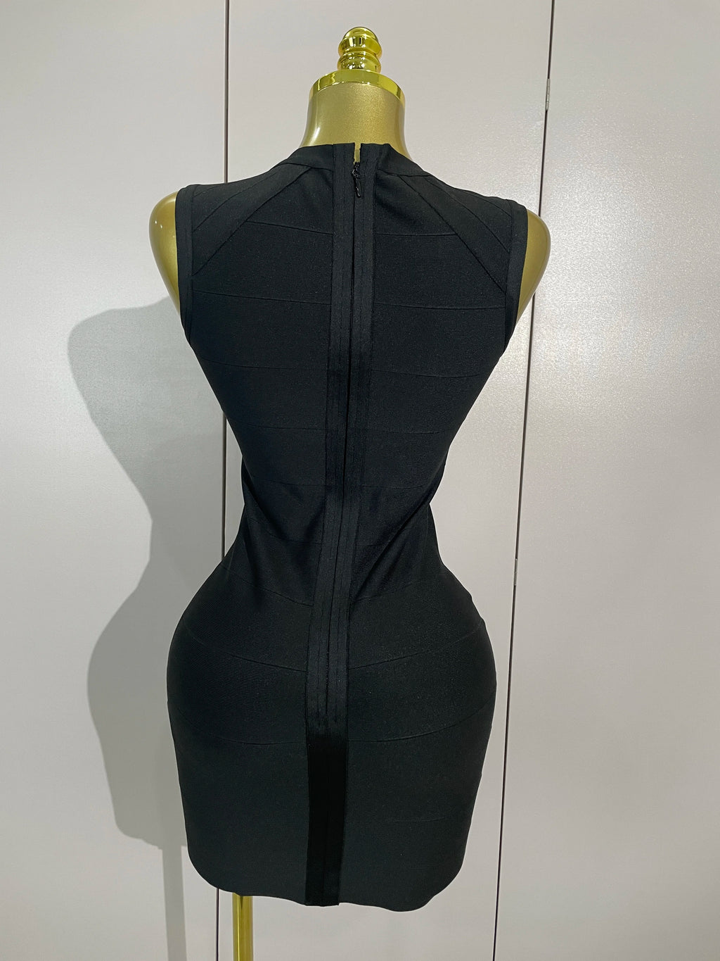 Sabella Deep-V Sleeveless Bandage Mini Dress