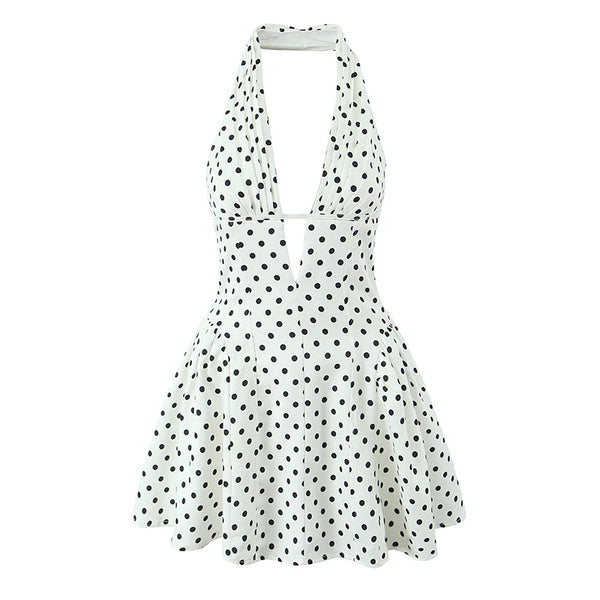 Esme Polka Dot Halter A-Line Mini Dress