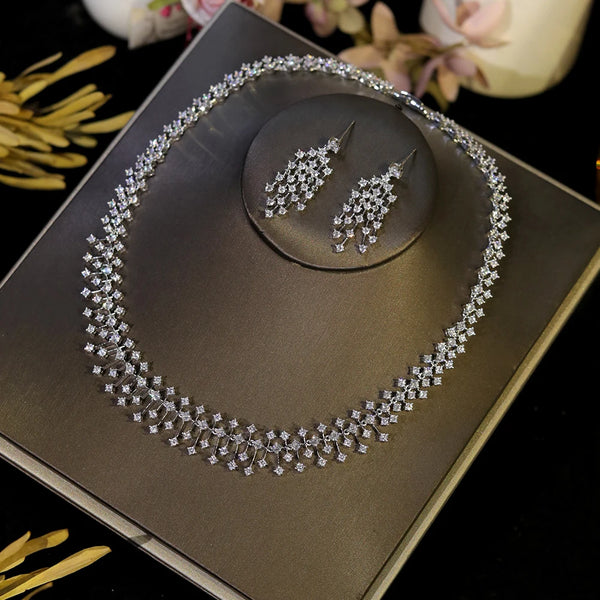 Mireya Water-Drop Crystal Choker & Earring Jewelry Set