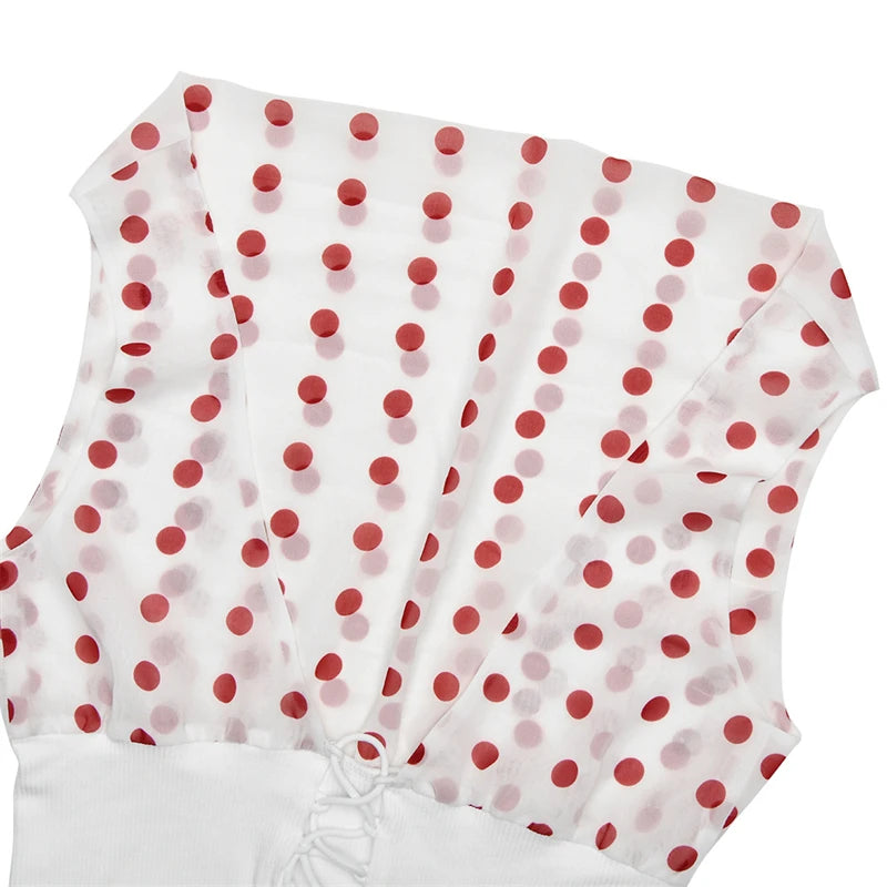 Luna Polka Charm One-Shoulder Top