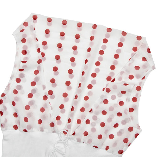 Luna Polka Charm One-Shoulder Top
