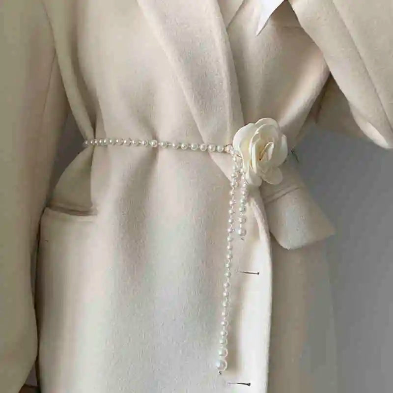Pearla Camellia Pearl Waist Belt