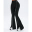 Line splicing simple flared pants for women slim split pants high elasticity hip lifting high waist running fitness yoga pants