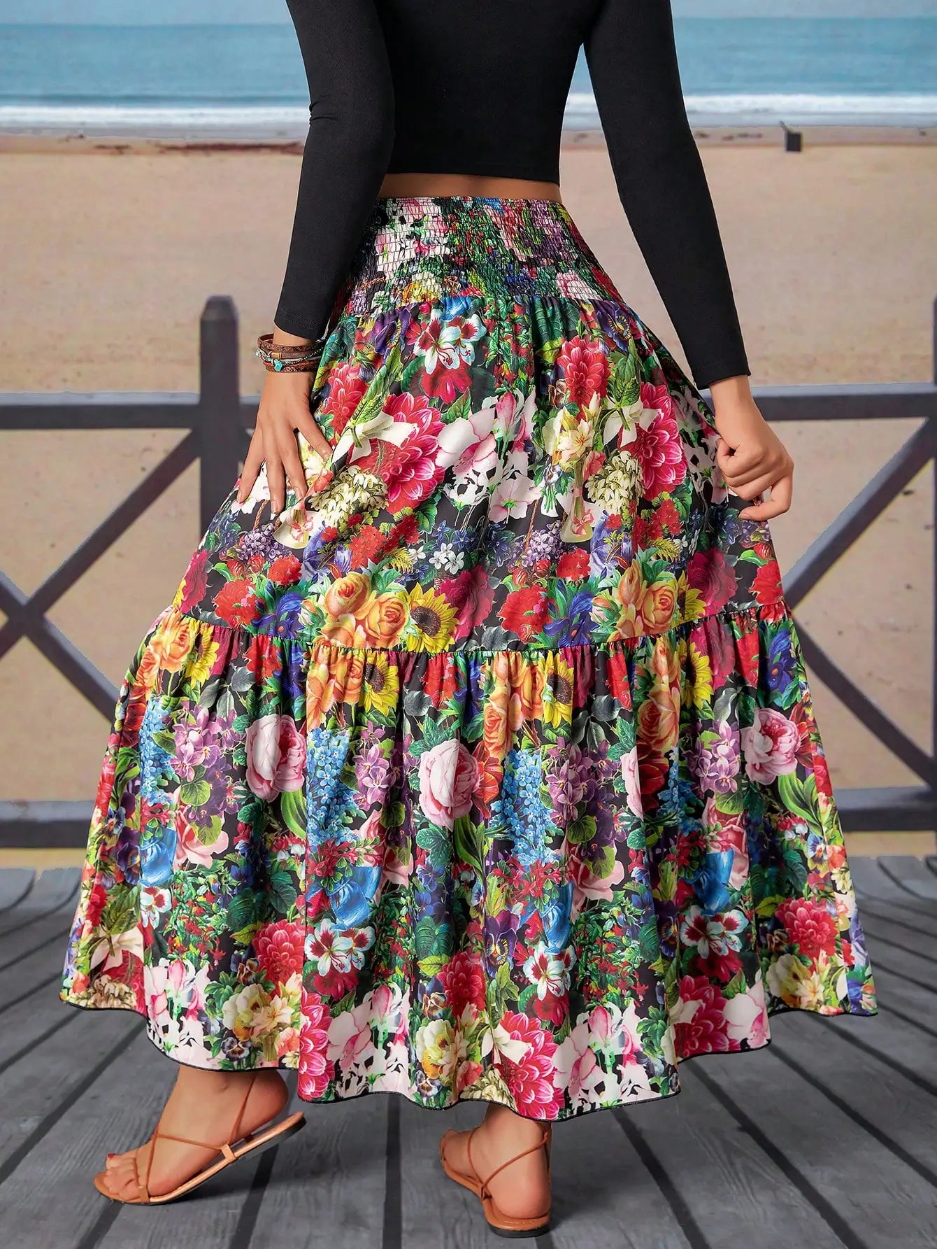 Veda A-Line Floral Maxi Skirt One-piece