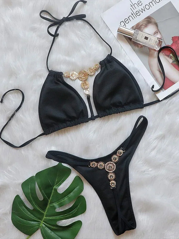 Dahlia Rhinestone String Bikini Two-piece