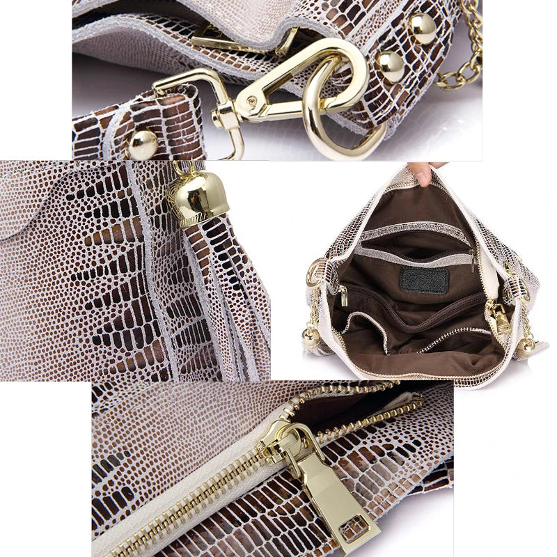 Lucienne Embossed Leather Bucket Bag