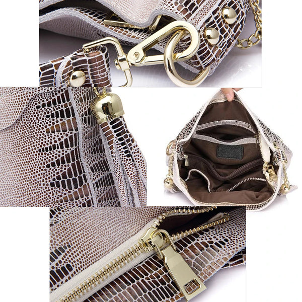 Lucienne Embossed Leather Bucket Bag