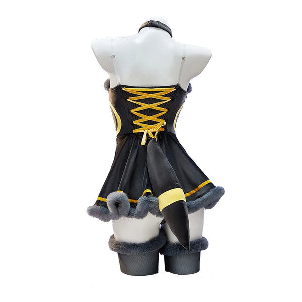 Liora Hooded Fur-Trim Cape & Lace-Up Velvet Cosplay Costume Set