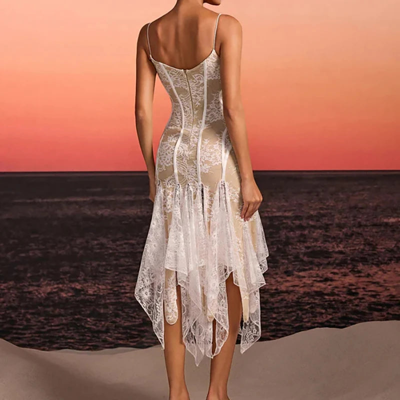 Ivory Sirène Lace Maxi Dress