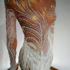 Aria Crystal Fringe Illusion maxi dress One-piece