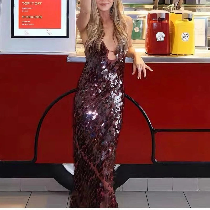 Kiara Multi-Style Sequin Mermaid Maxi Dress