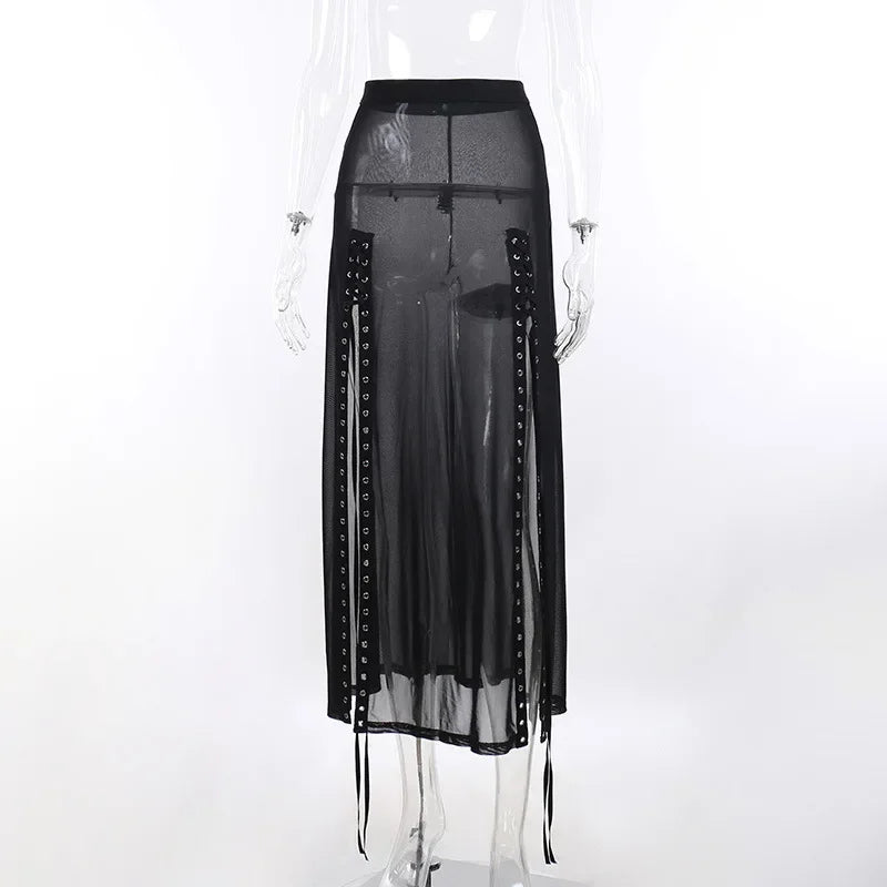 Freya Lace Mesh Maxi Skirt One-piece