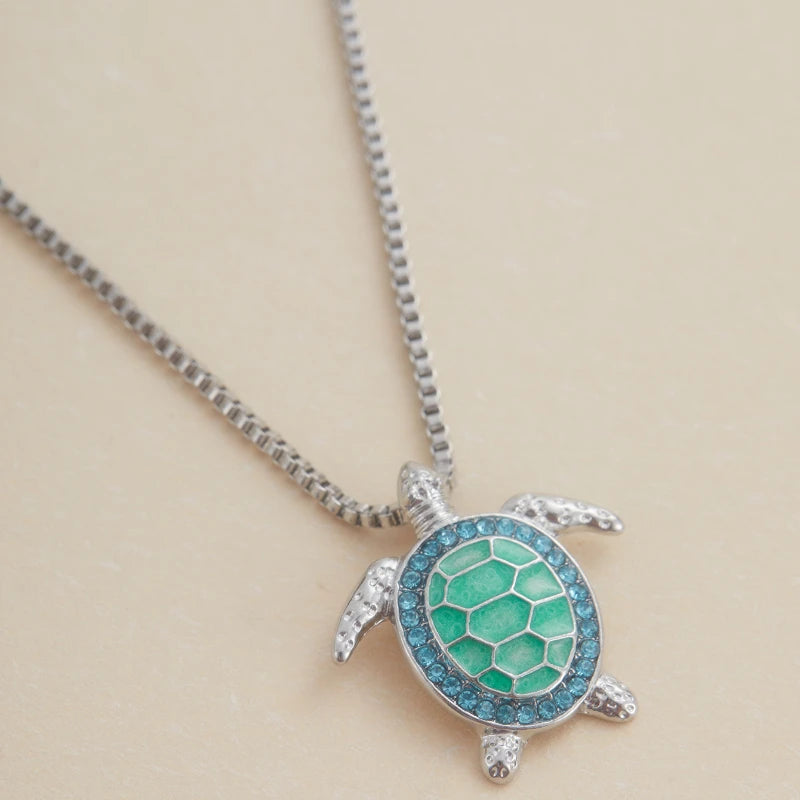 Odeline Sparkling Turtle Pendant Necklace