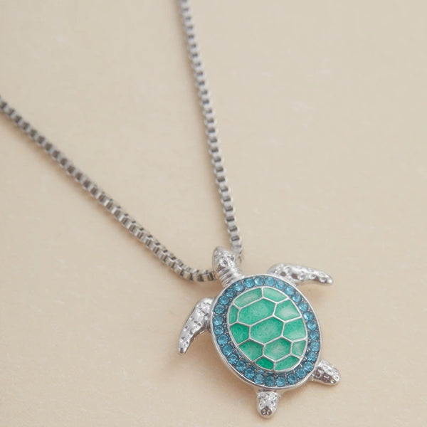 Odeline Sparkling Turtle Pendant Necklace