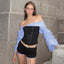 Bexley Striped Off-Shoulder Shorts Set Two-piece
