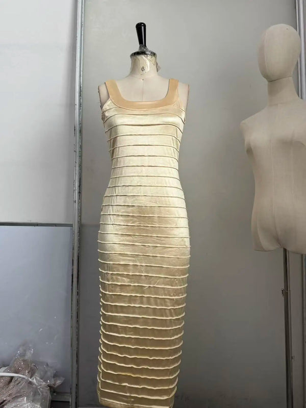 Solene Multi-Style V-Neck Cutout Evening Maxi Dress