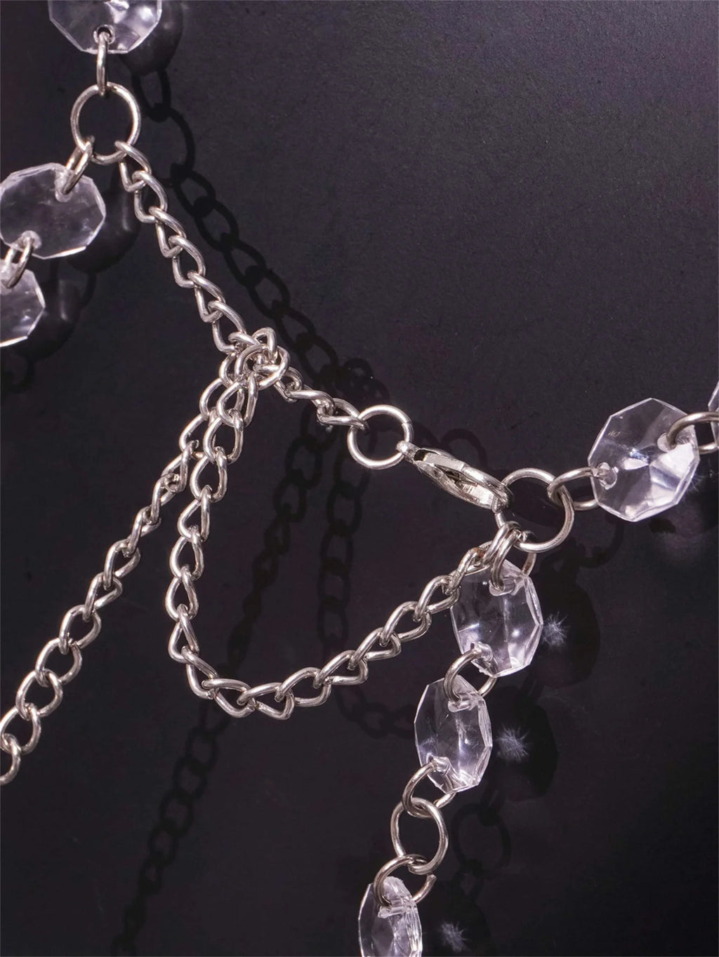 Gilda Clear Crystal Chain See-Through Lingerie Slip Mini Cover-Up