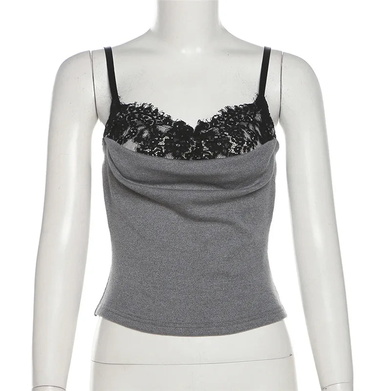 Isabella Lace Trim Cowl Neck Apparel Top