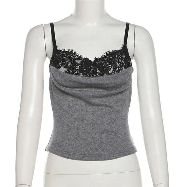 Isabella Lace Trim Cowl Neck Apparel Top