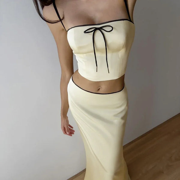 Liana Satin Cami Maxi Skirt Set Two-piece