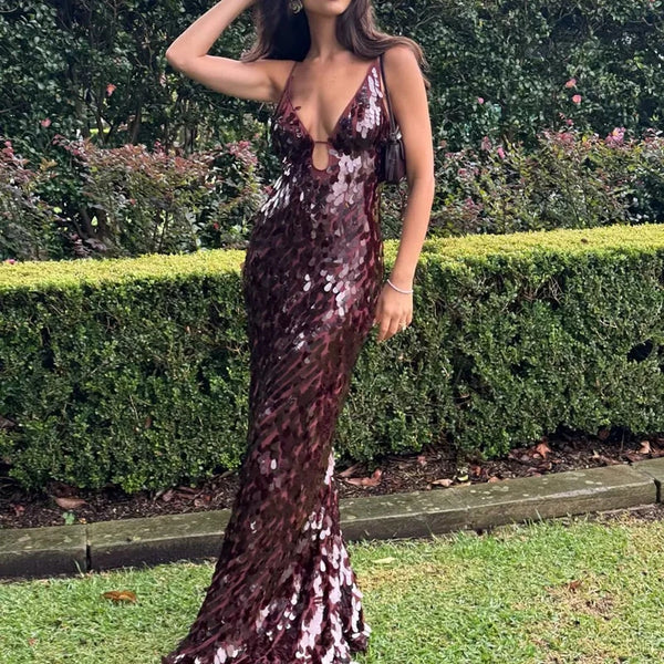 Kiara Multi-Style Sequin Mermaid Maxi Dress