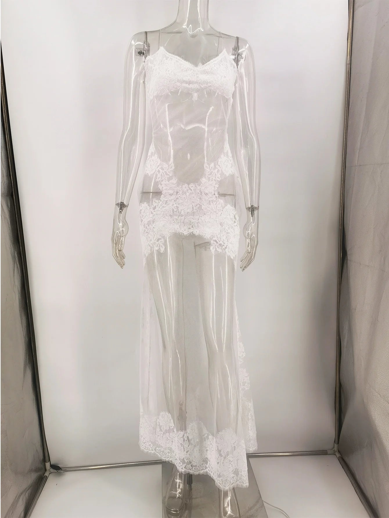Verena Sheer Lace Backless Bodycon Maxi Dress