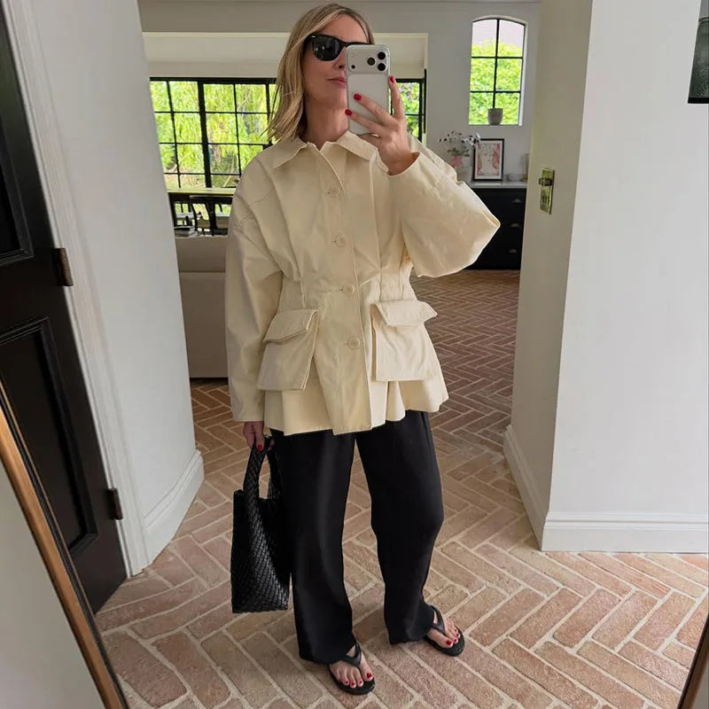 Reina Chic Long-Sleeve Jacket One-piece