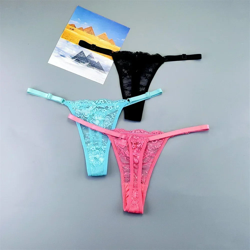 Celestine Adjustable Lace Thong Pack Lingerie 3-piece