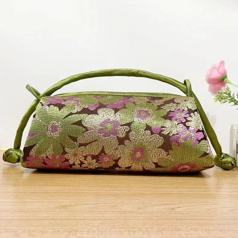 Jade Garden Embroidered Satin Shoulder Bag Secondary image