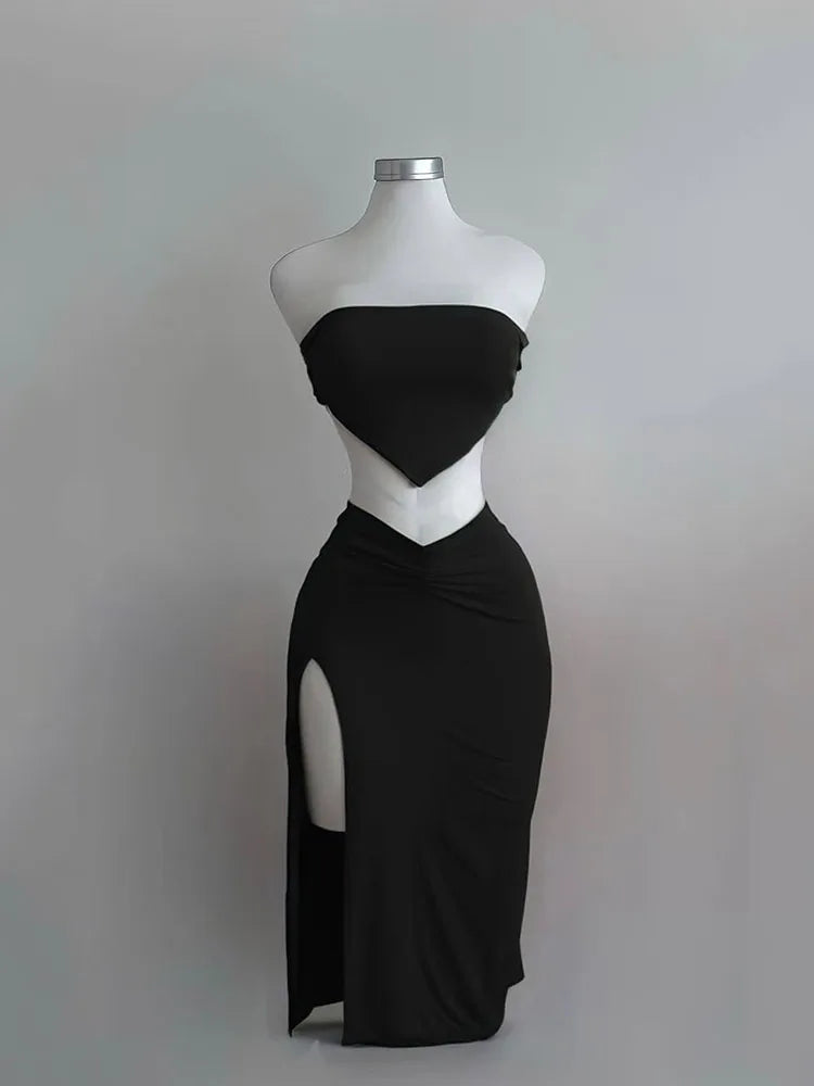Romilly Strapless Crop Top & Split Midi Skirt Two-piece