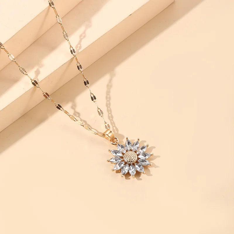 Delia Zirconia Flower Pendant Necklace