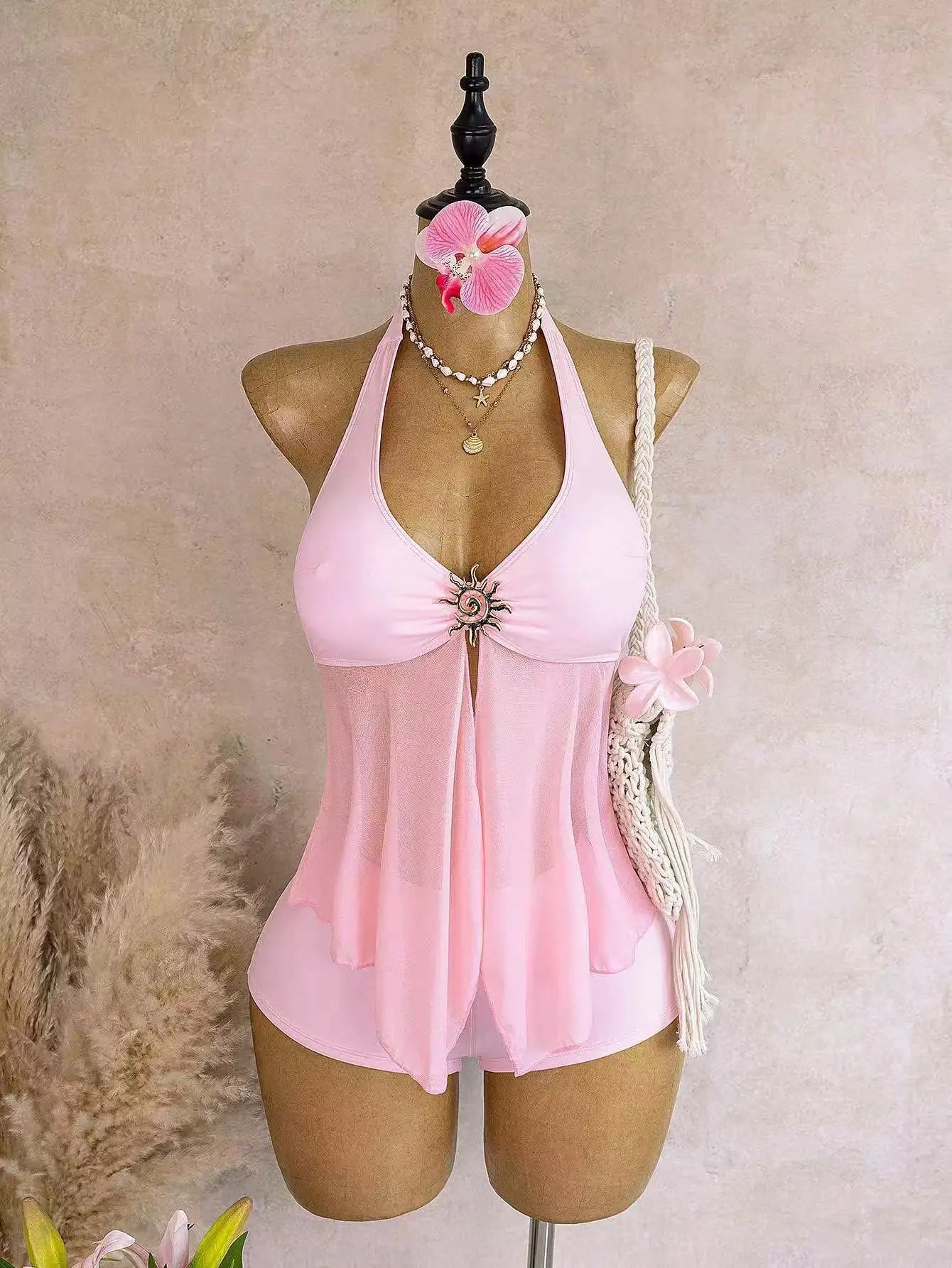 Solara Mesh High-Waist Bikini Two-piece