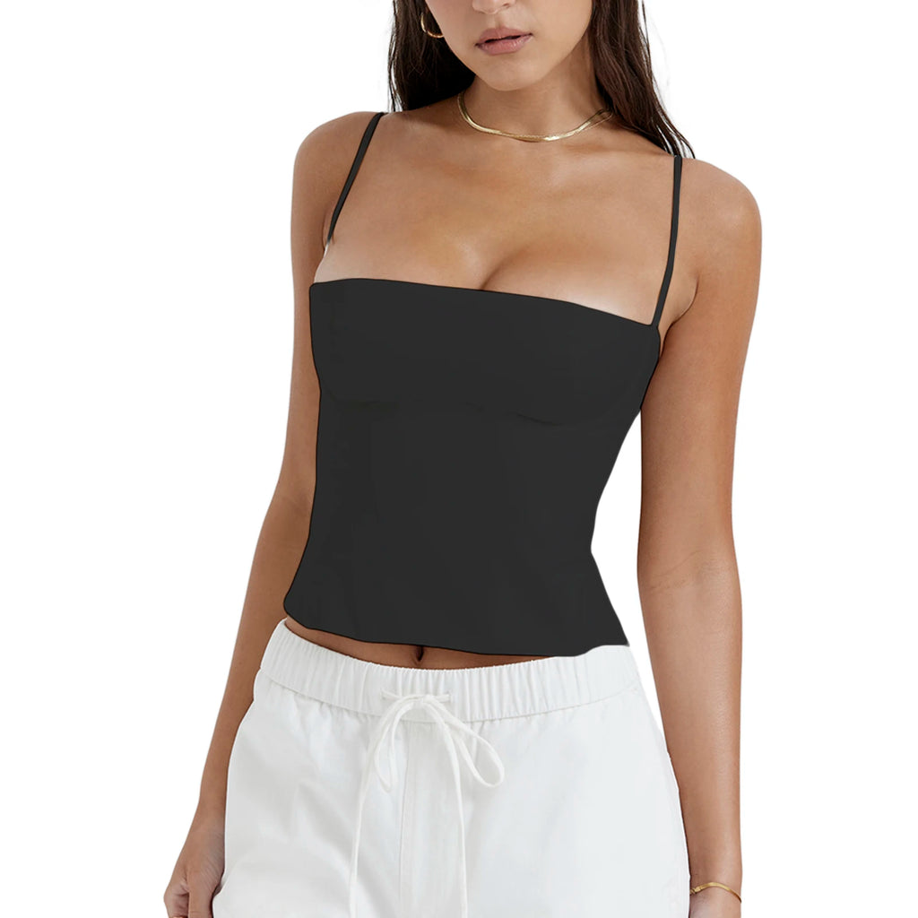 Aria Sculpt Spaghetti-Strap Corset Cami Top One-piece