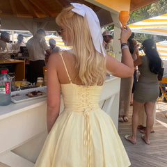 Luna Soleil Corset Flare Mini Dress One-piece