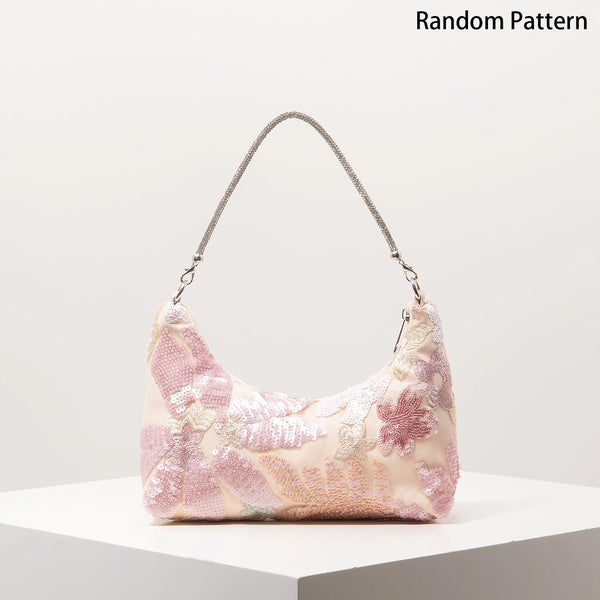Shoulder Bag,Floral Pop,Sequin Bag,Embroidery,Gala Night,Party Outfits,Prom Bag,Wedding Items,Elegante,Valentine,Random Pattern