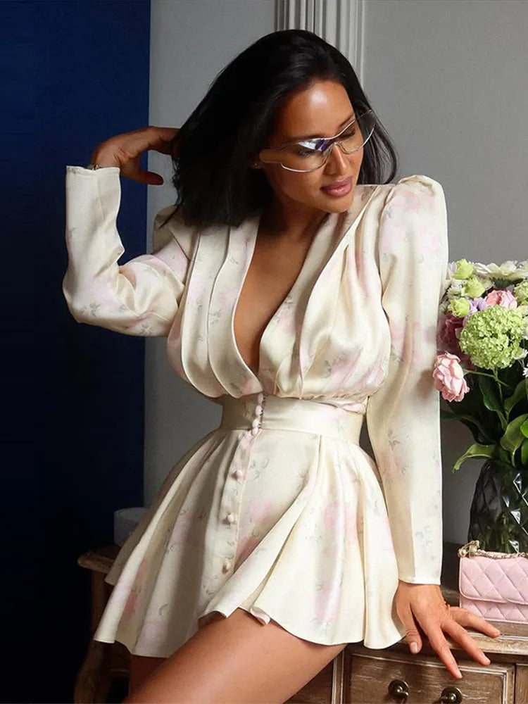 Adeline Elegant Long-Sleeve Mini Dress