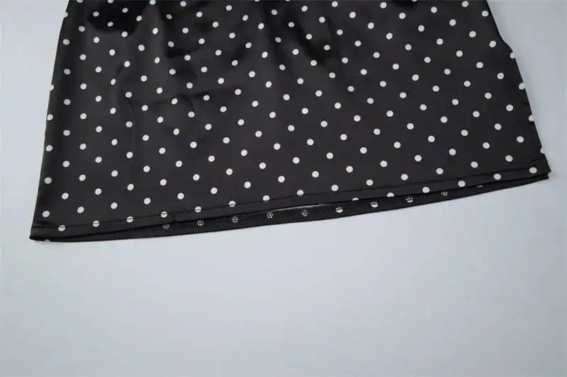 Alessandra Polka-Dot Lace-Up Mini Dress