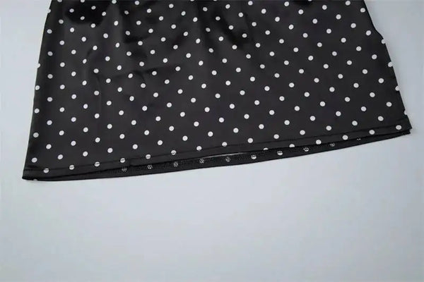 Alessandra Polka-Dot Lace-Up Mini Dress