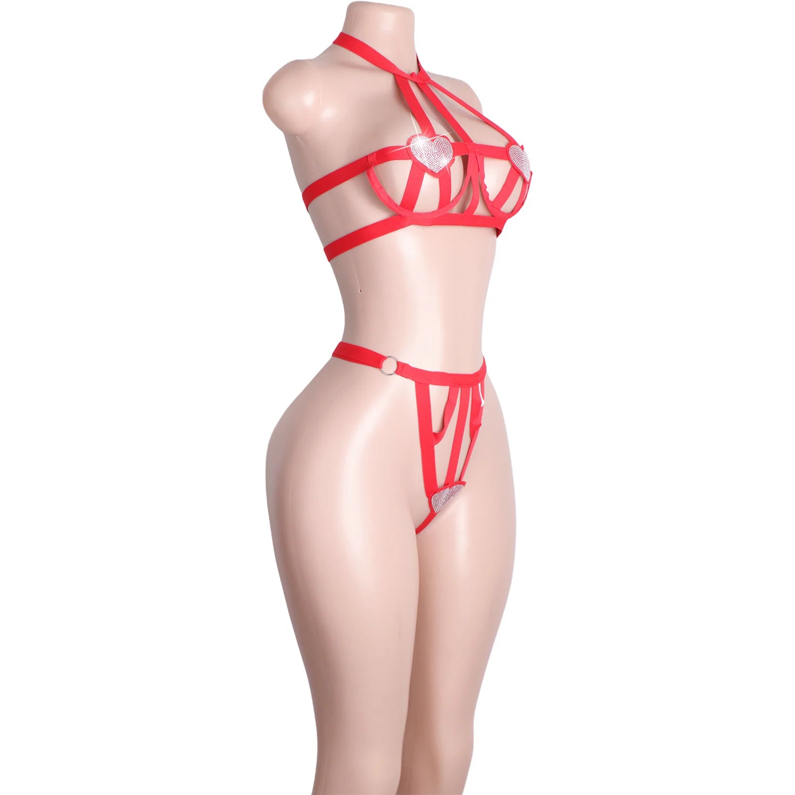 Ruby Crystal-Strap Performance Bra